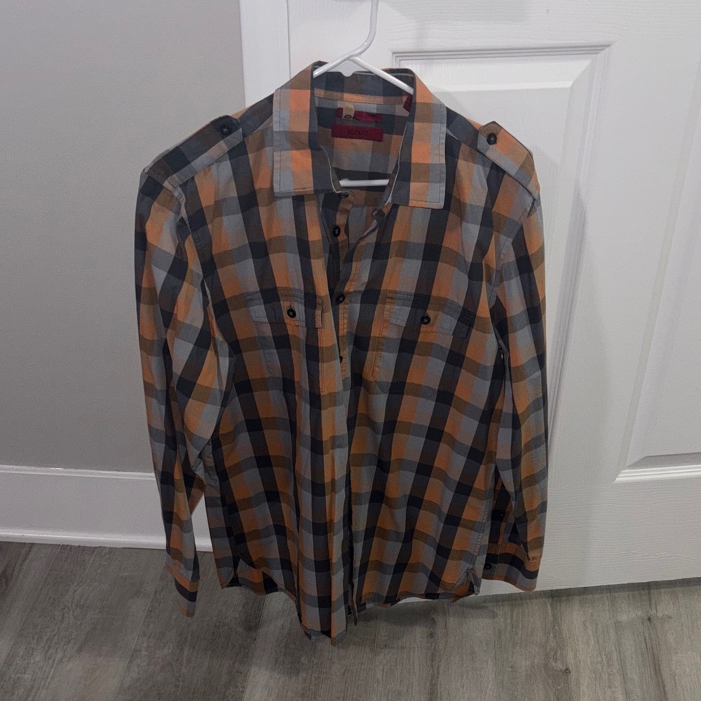Alfani Multicolor Plaid Shirt